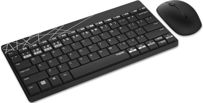 Комплект клавіатура+миша Rapoo 8000M Wireless Black (8000M black)