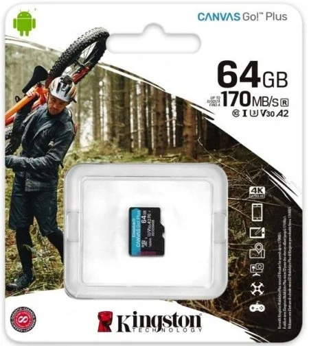 Фото: FLASH пам'ять Kingston Canvas Go Plus A2 Micro SDXC 64GB (SDCG3/64GBSP) № 7 | KTC