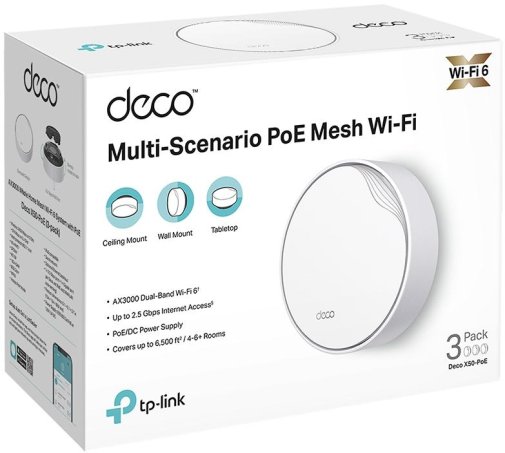Wi-Fi система TP-Link Deco X50 PoE 3PK (DECO-X50-POE-3-PACK)