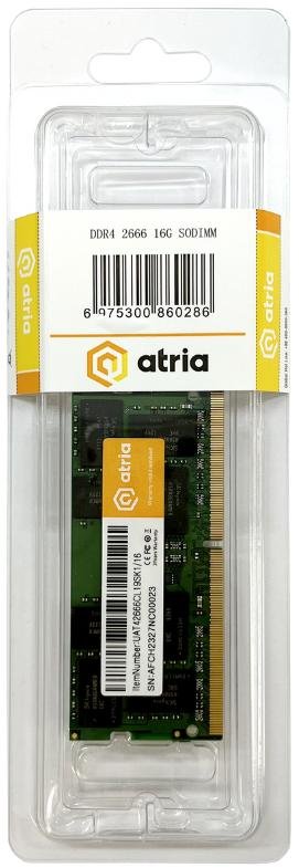 Оперативна пам’ять Atria DDR4 1x16GB (UAT42666CL19SK1/16)