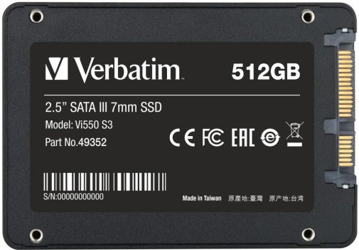  SSD-накопичувач Verbatim Vi550 S3 SATA III 512GB (49352)