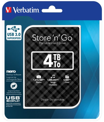 Зовнішній HDD Verbatim Store n Go 4TB Black (53223)