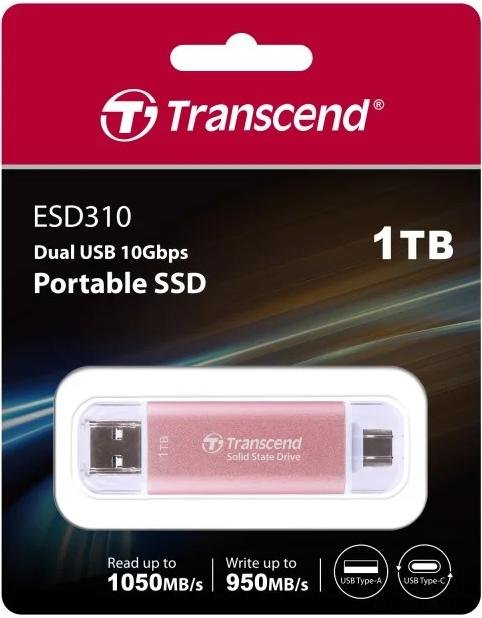 Зовнішній SSD-накопичувач Transcend ESD310 1TB Pink (TS1TESD310P)