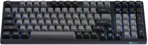 Клавіатура Akko 3098B Black/Cyan 98Key CS Jelly White ENG/UKR USB/WL Black (6925758617635)