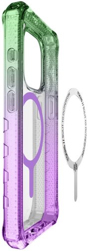 Чохол iTSkins for iPhone 15 Pro Supreme R Prism with MagSafe Light green and light purple (AP5X-SUPMA-LGLP)