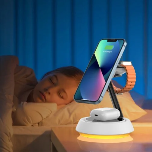 Фото: Бездротова зарядна станція WIWU Wi-W002 Power Air 3in1 White (6976195091373) № 10 | KTC