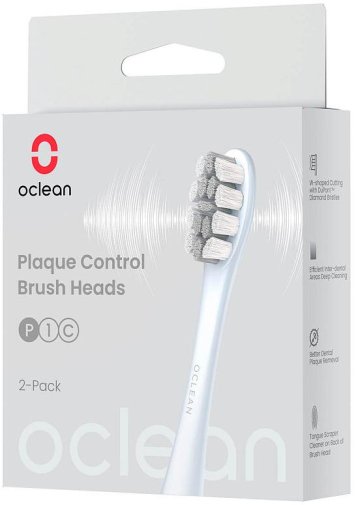 Насадка для зубної щітки Oclean P1C9 Plaque Control Brush Head Silver 2pcs (6970810552812)