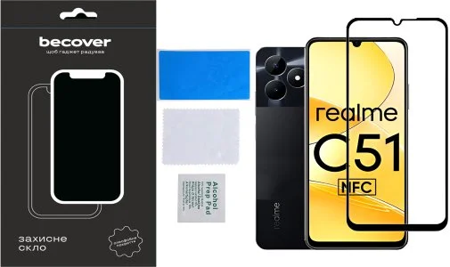 Фото: Захисне скло BeCover for Realme C51 - Black (710301) № 9 | KTC