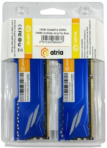 Фото: Оперативна пам’ять Atria Fly Blue DDR4 2x8GB (UAT43200CL18BLK2/16) № 5 | KTC