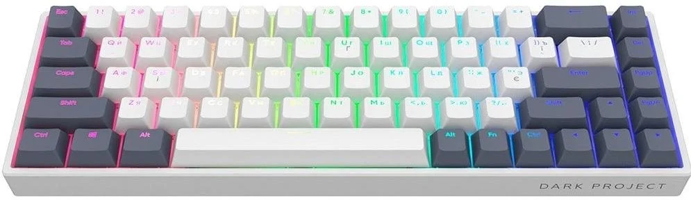 Фото: Клавіатура Dark Project KD68B Mech. g3ms Sapphire ENG/UA/RU White/Blue (KB-GSH-682-701004) № 8 | KTC