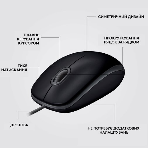 Миша Logitech B110 Silent Black (910-005508)