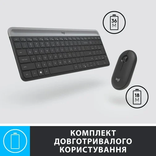 Фото: Комплект клавіатура+миша Logitech MK470 Slim Combo Graphite (920-009204) № 23 | KTC