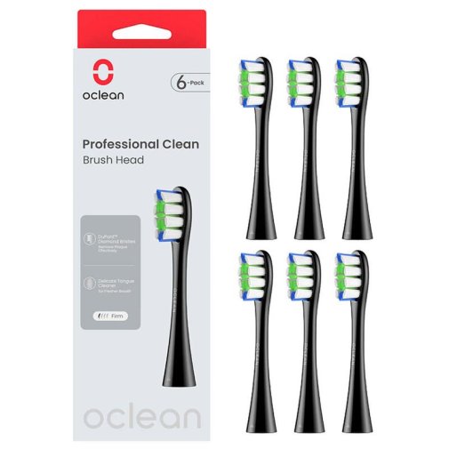 Насадка для зубної щітки Oclean Plaque Control P1C5 B06 Medium Brush Head 6pcs Black