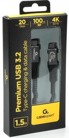 Фото: Кабель Cablexpert 100W 5A Type-C / Type-C 1.5m Black (CCBP-USB3-CMCM100-1.5M) № 5 | KTC