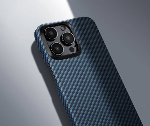 Чохол Pitaka for Apple iPhone 15 Pro - MagEZ Case 4 Twill 1500D Black/Blue (KI1508P)