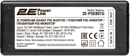  POE адаптер 2E PowerLink PSE801 (2E-PSE801)