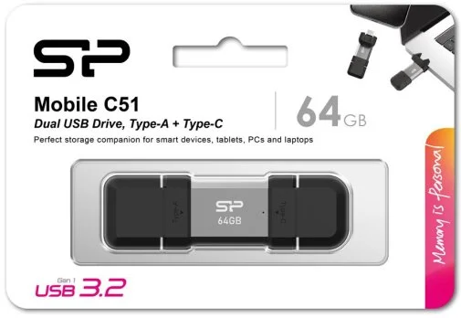 Фото: Флешка USB Silicon Power Mobile C51 64GB Silver (SP064GBUC3C51V1S) № 8 | KTC