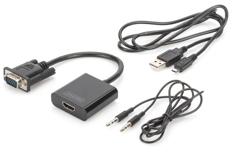 Перехідник Digitus VGA / HDMI Black (DA-70473)