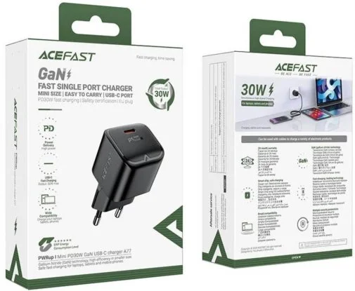 Фото: Зарядний пристрій Acefast A77 Mini 30W GaN Black (6974316282662) № 8 | KTC
