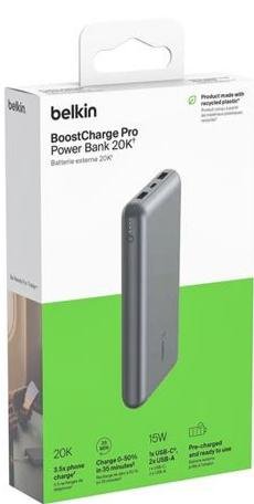 Батарея універсальна Belkin Boost Charger 20000mAh 15W Space Gray (BPB012BTGY)