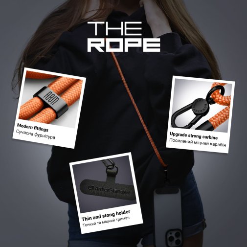 Rope Black Tangerine with Dark holder