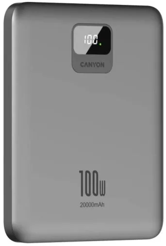 Фото: Батарея універсальна Canyon PB-2008 20000mAh 100W Dark Gray (CNE-CPB2008DG) № 11 | KTC