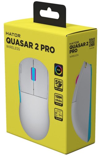 Миша Hator Quasar 2 Pro Wireless White/Cyan (HTM561WC)