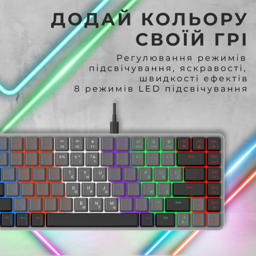 Клавіатура GamePro MK140R Red Switch Low Profile USB Dark Gray