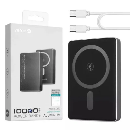 Фото: Батарея універсальна Veron Q22 magnetic fast 10000mAh 22.5W Black № 8 | KTC