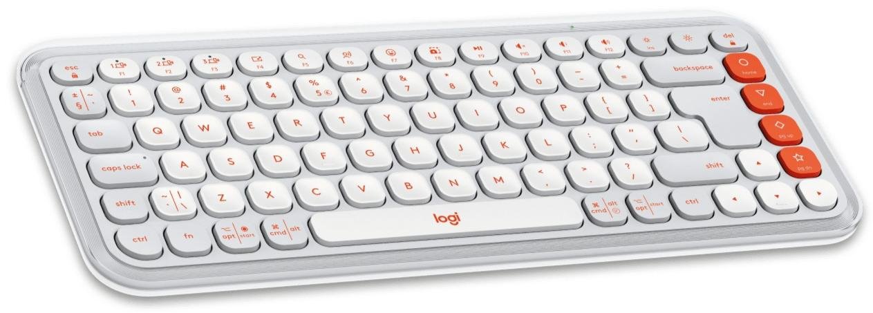 Комплект клавіатура+миша Logitech POP Icon Combo Off White/Orange (920-013141)