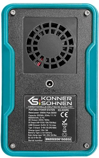 Фото: Зарядна станція Konner & Sohnen KS 200PS 200W 222Wh (KS200PS) № 21 | KTC