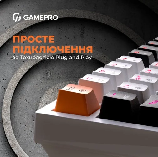 Фото: Клавіатура GamePro MK160W RGB USB White № 31 | KTC