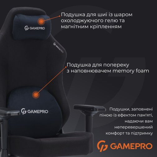  Крісло GamePro FGC750 Fabric Black (FGC750B)