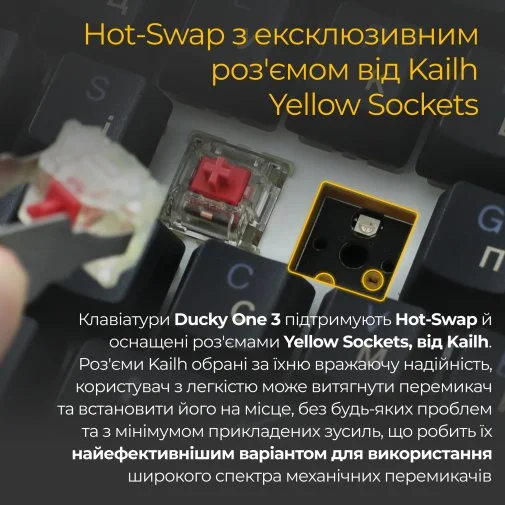 Фото: Клавіатура Ducky One 3 Cherry MX Silent Red RGB ENG/UKR Black (DKON2108ST-SUAPXCLAWSC1) № 21 | KTC