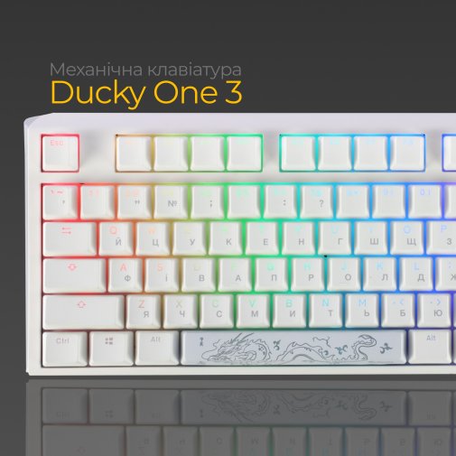 Клавіатура Ducky One 3 TKL Cherry MX Blue RGB ENG/UKR White (DKON2187ST-CUAPXPWWWSC1)