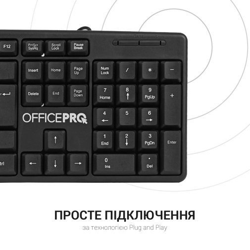 Клавіатура OfficePro SK166 Black