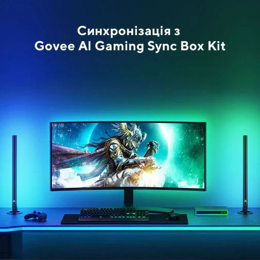 Фото: LED-стрічка Govee H61C3 Neon Gaming Table Light 3m WI-FI/Bluetooth White (H61C33D1) № 21 | KTC