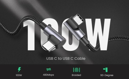 Кабель UGREEN US335 100W 5A Type-C / Type-C 1m Black (US335/70696)