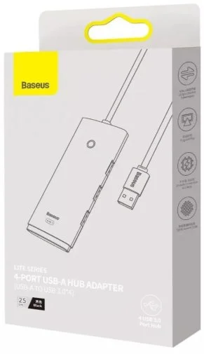 Фото: USB-хаб Baseus Lite Series 4 Port Black (WKQX030001) № 13 | KTC
