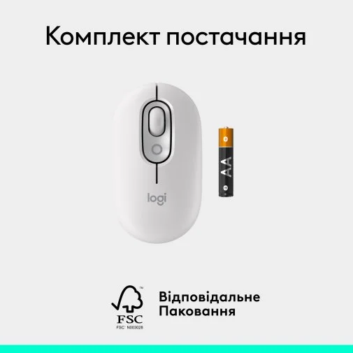 Фото: Миша Logitech POP Mouse with emoji Wireless Off White (910-007411) № 19 | KTC