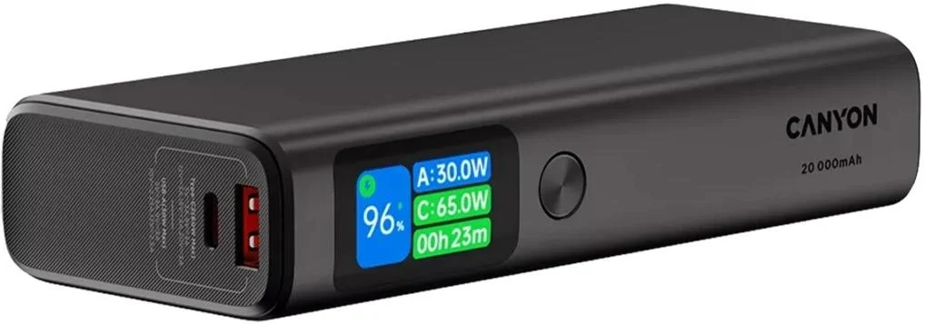 Фото: Батарея універсальна Canyon OnPower 230 20000mAh 130W Dark Grey (CNS-CPB230DG) № 9 | KTC