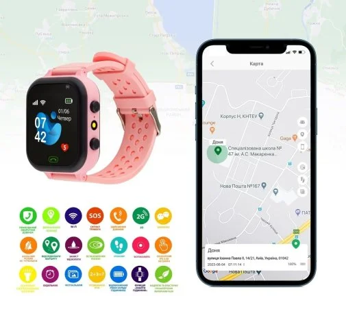 Фото: Смарт годинник AmiGo GO009 Pink № 12 | KTC
