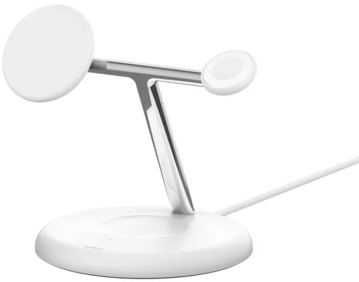 Фото: Бездротова зарядна станція Belkin BoostCharge Pro 3in1 Qi2 15W White (WIZ023VFWH) № 17 | KTC