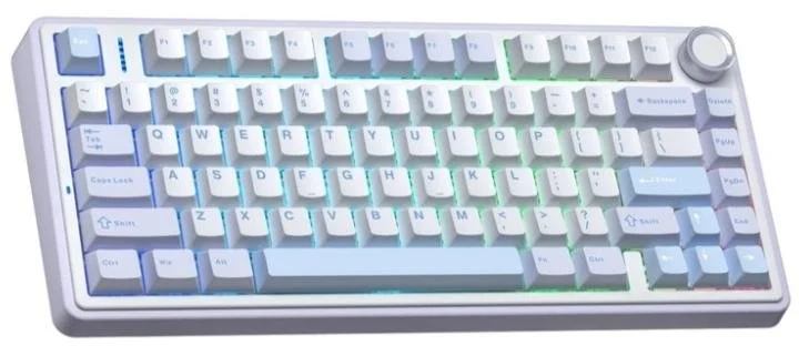 Фото: Клавіатура Aula F75 Gasket Greywood V3 Switch Hot-Swap PBT ENG/UKR White/Blue (6948391208633) № 7 | KTC
