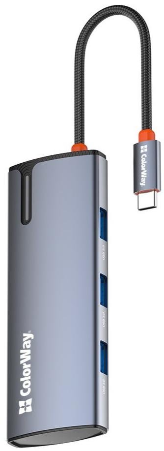 USB-хаб ColorWay Type-C PD 100W 4K 5in1 (CW-HUB01)