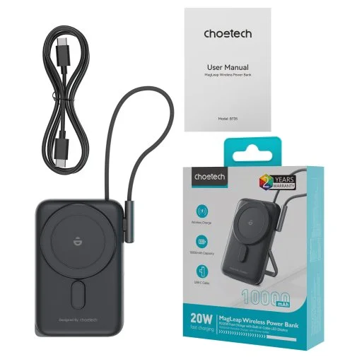 Фото: Батарея універсальна Choetech B735 10000mAh Magnetic Wireless 20W Black (B735-CCBK) № 11 | KTC