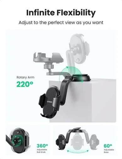 Фото: Кріплення для мобільного телефону UGREEN LP405 Waterfall-Shaped Suction Cup Phone Mount (LP405/20473) № 12 | KTC