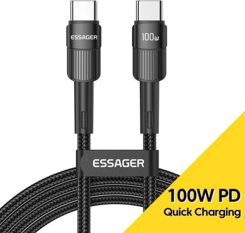 Фото: Кабель Essager Star 100W Type-C / Type-C 0.5m Black (EXCTT1-XCB01) № 4 | KTC