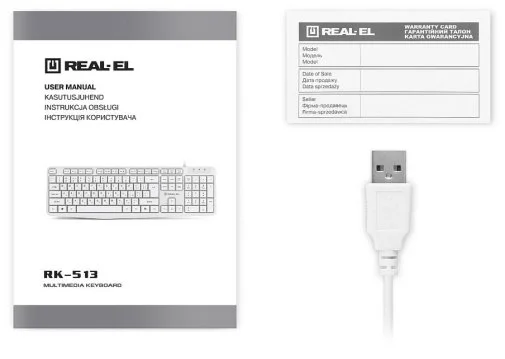 Фото: Клавіатура Real-EL RK-513 USB White (EL123100047) № 15 | KTC