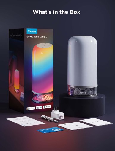 Нічник Govee H6022 Table Lamp 2 RGBICWW Wi-Fi/BT White (H60223D1)